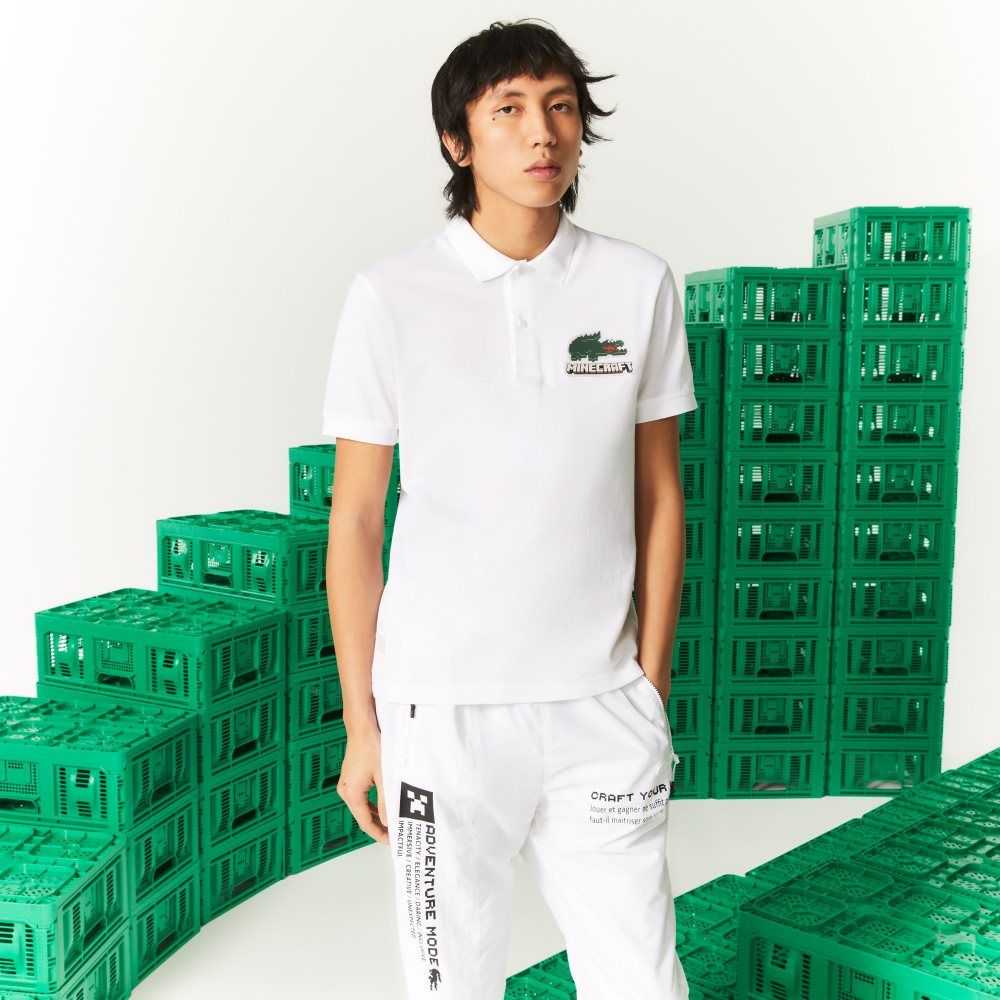 Lacoste Minecraft Classic Fit Organic Bomull Hvite | 1264-CTZXH