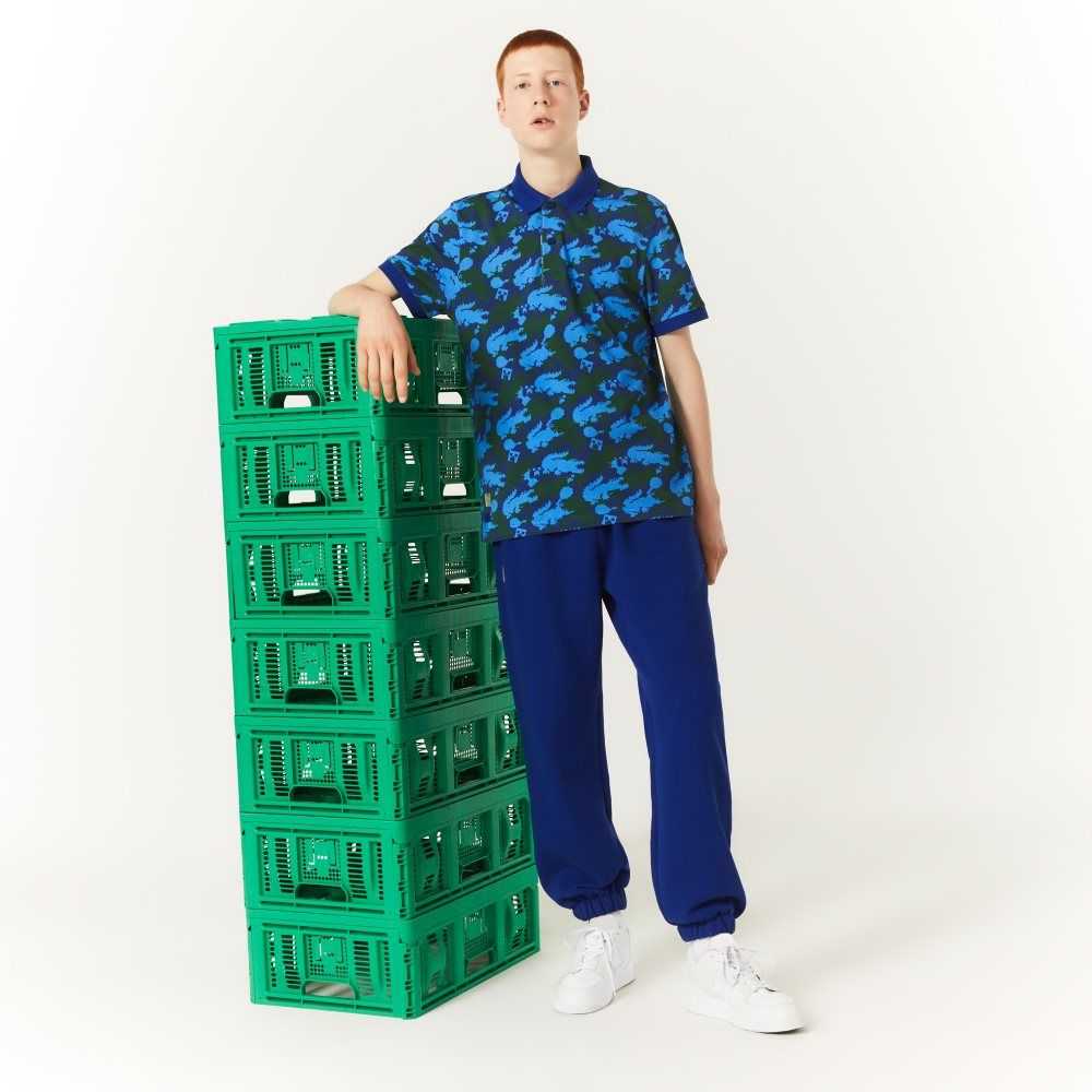 Lacoste Minecraft Organic Bomull Fleece Jogging Blå | 7320-ICQMR