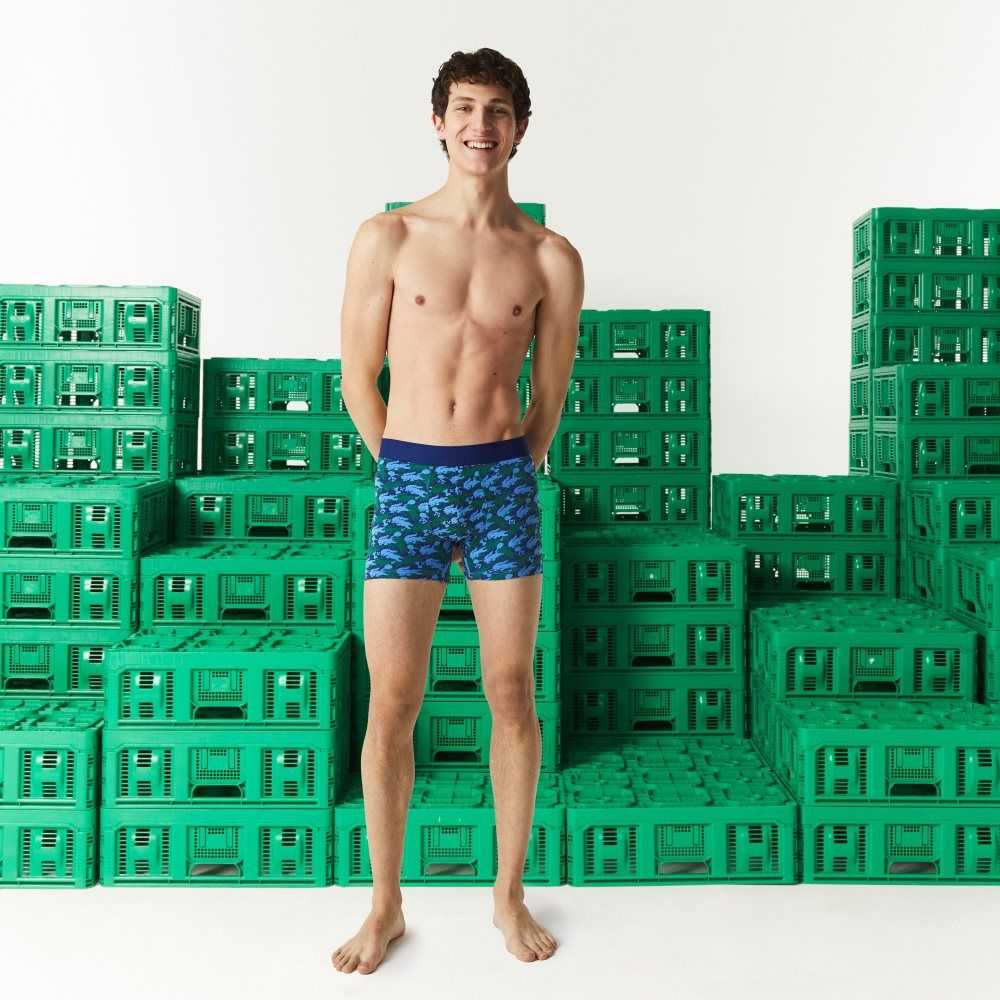 Lacoste Minecraft Print Long Organic Bomull Bokser Briefs Multicolor | 6321-UGOTA