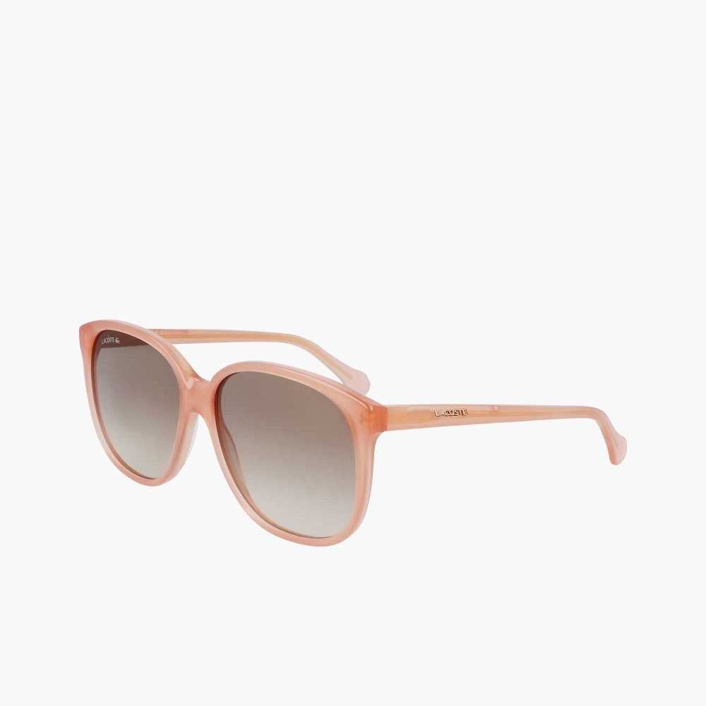 Lacoste Modified Rectangle Acetate Oversize Look Rosa | 8264-VHPNK