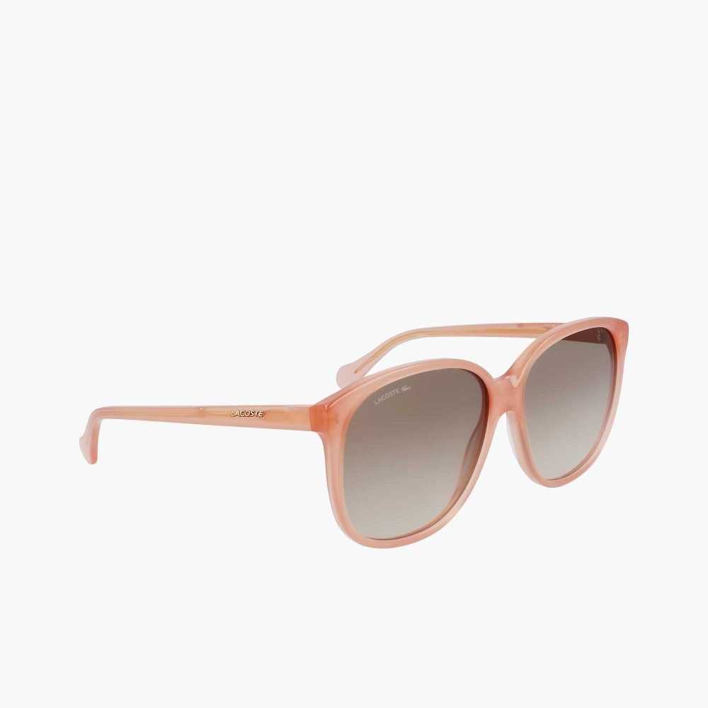 Lacoste Modified Rectangle Acetate Oversize Look Rosa | 8264-VHPNK