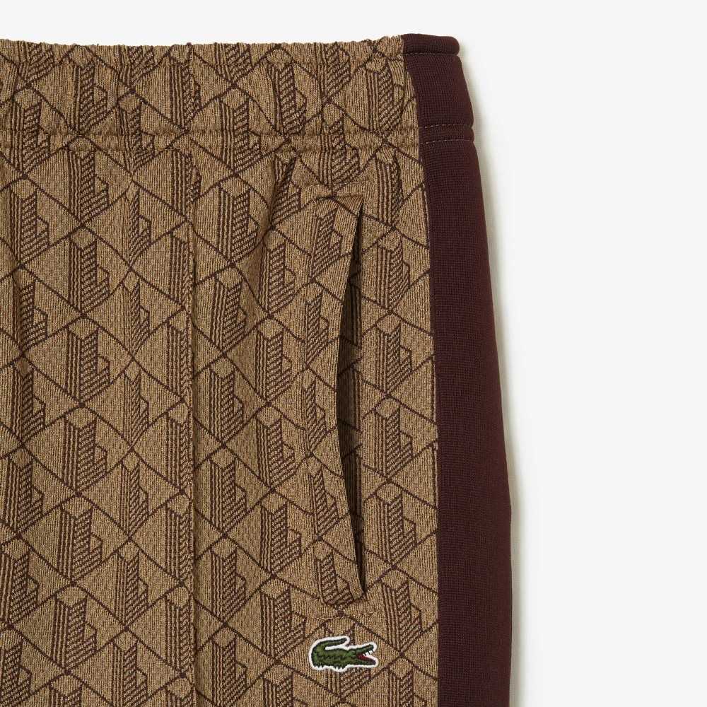 Lacoste Monogram Print Beige Burgunder | 7304-DNEGF