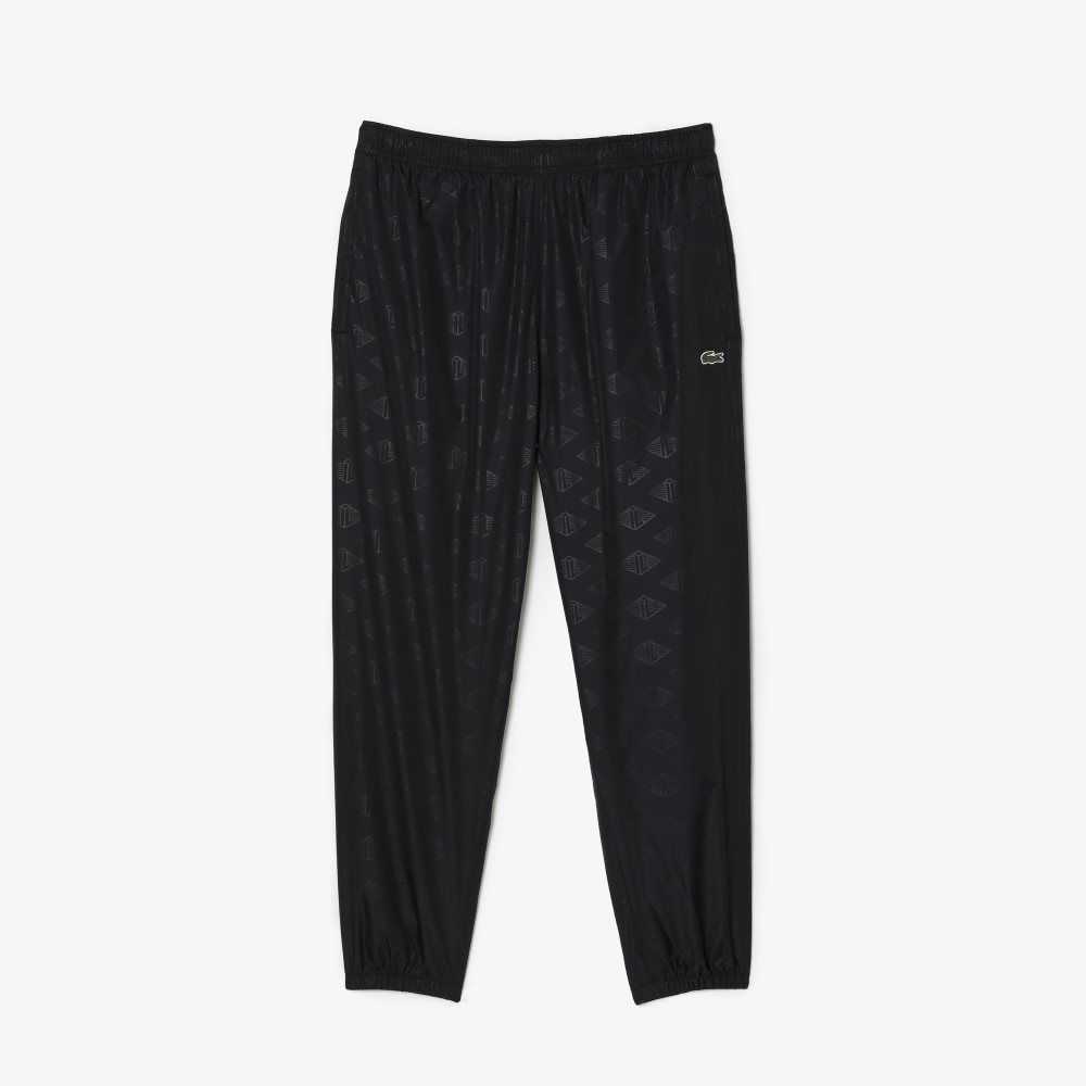 Lacoste Monogram Print Track Pants Svarte | 1935-HUWYE