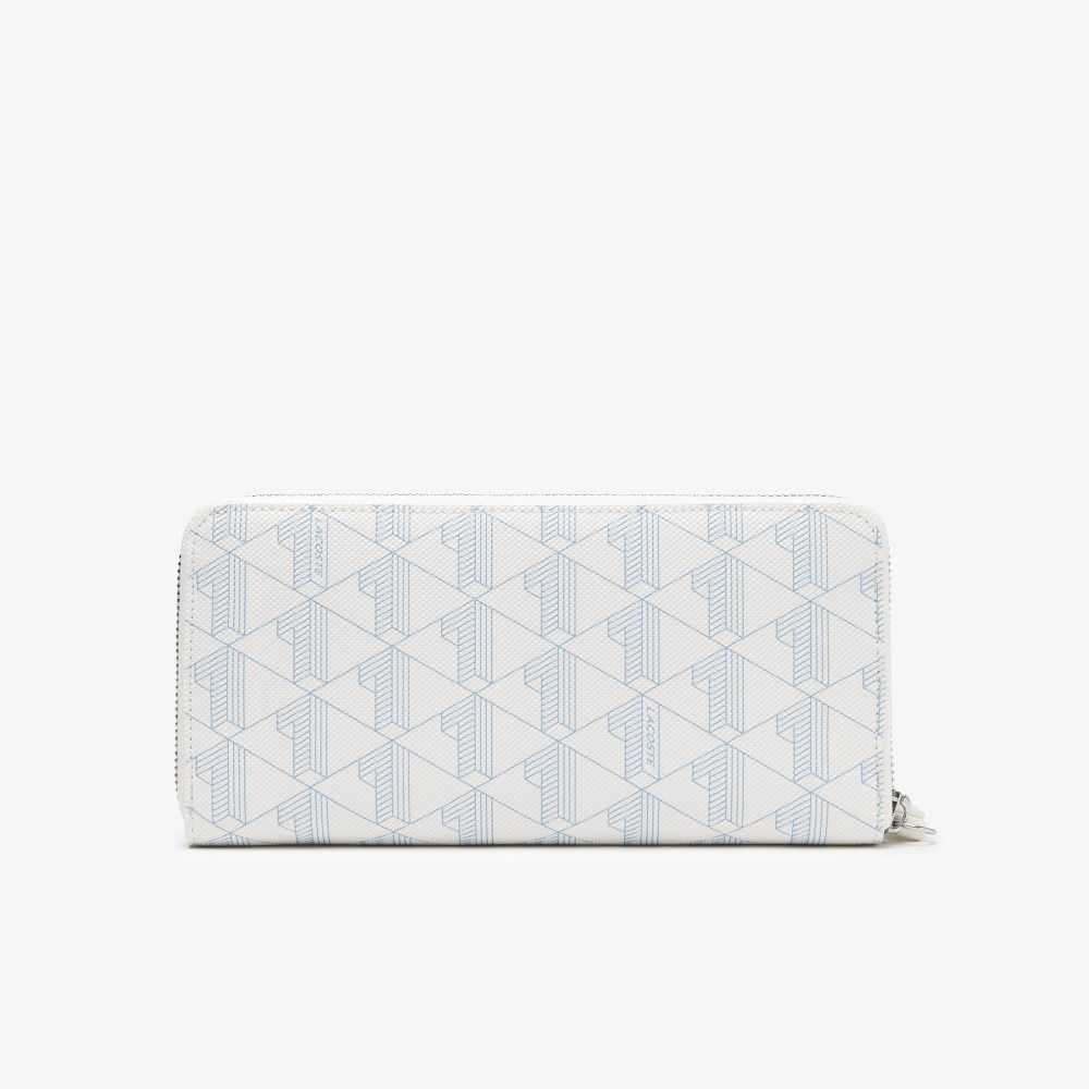 Lacoste Monogram Print Zip Wallet Multicolor | 8357-RCMAD