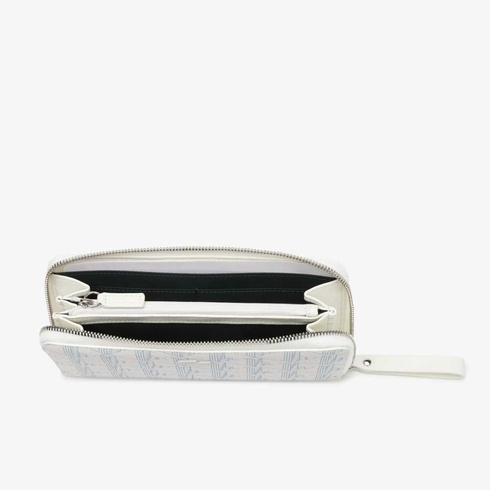 Lacoste Monogram Print Zip Wallet Multicolor | 8357-RCMAD