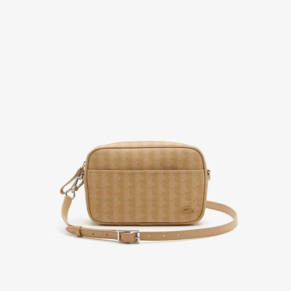 Lacoste Monogram Zip Crossover Beige | 5936-RENYI