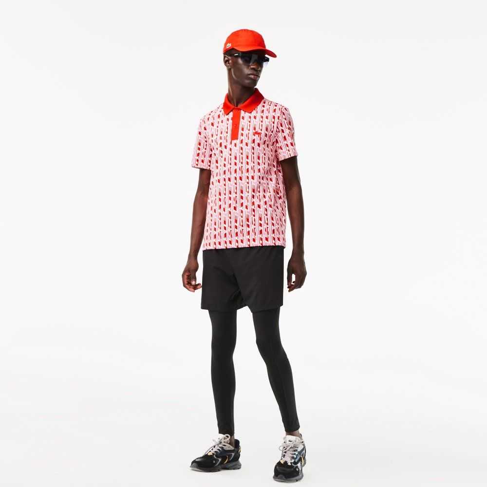 Lacoste Movement Two-Tone Printed Rosa Rød | 3480-MLVFK