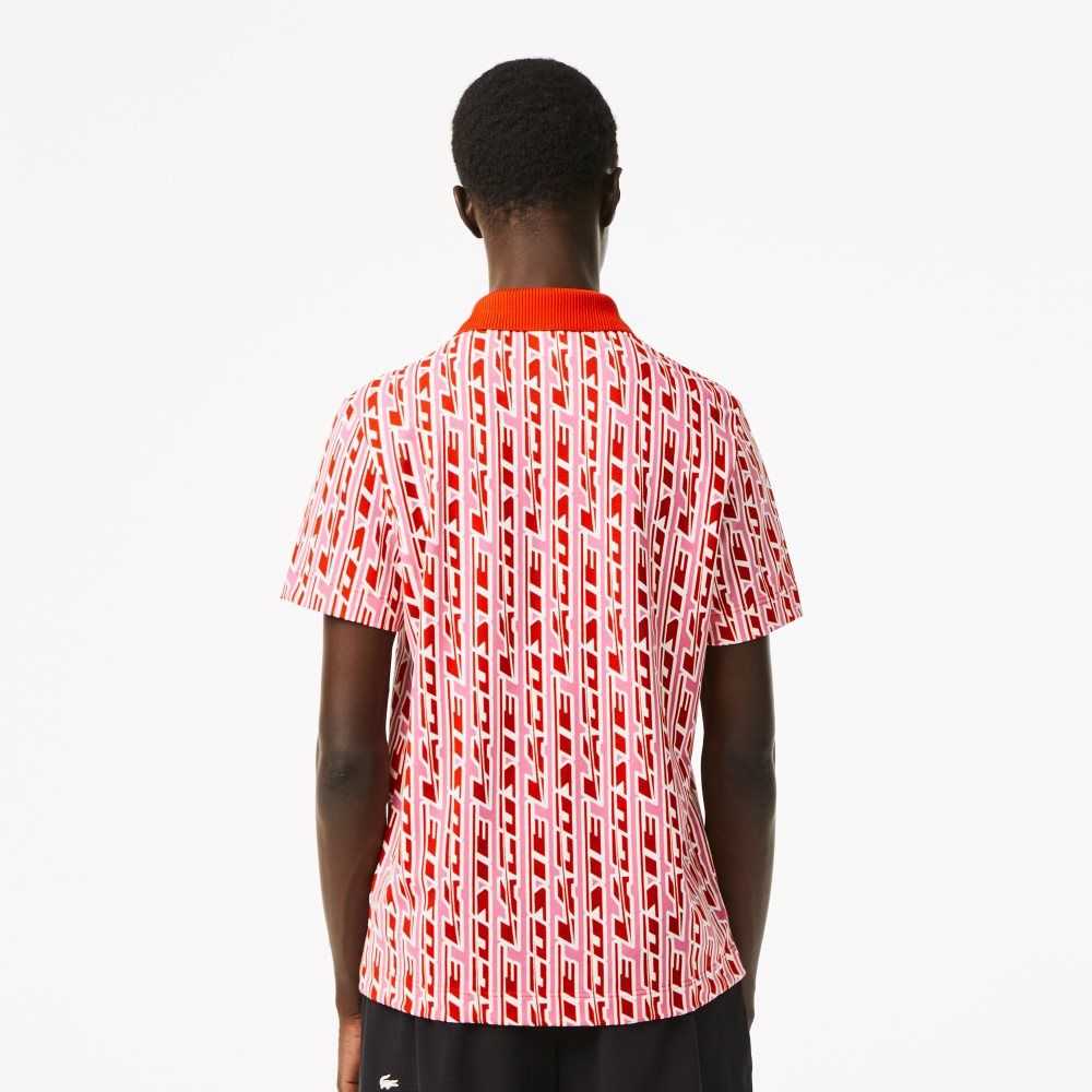 Lacoste Movement Two-Tone Printed Rosa Rød | 3480-MLVFK