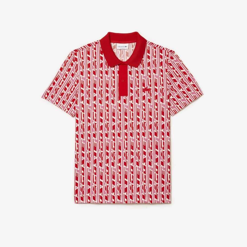 Lacoste Movement Two-Tone Printed Rosa Rød | 3480-MLVFK