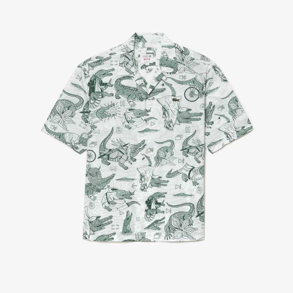 Lacoste Netflix Kort Sleeve Printed Multicolor | 6502-PNTRF