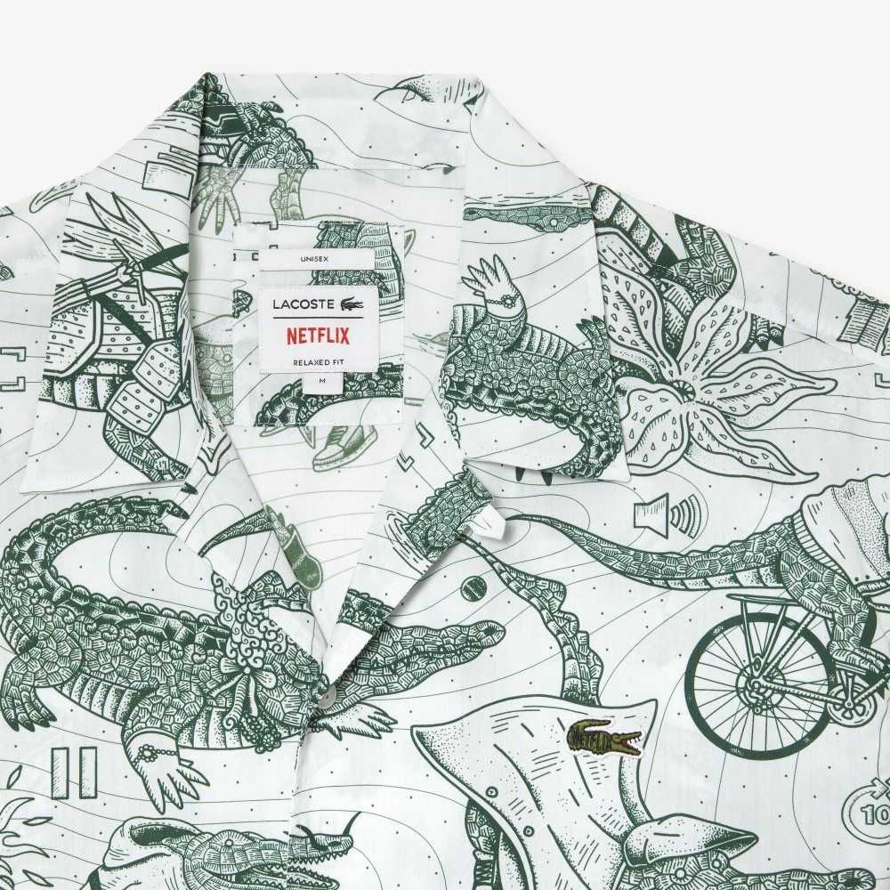 Lacoste Netflix Kort Sleeve Printed Multicolor | 6502-PNTRF