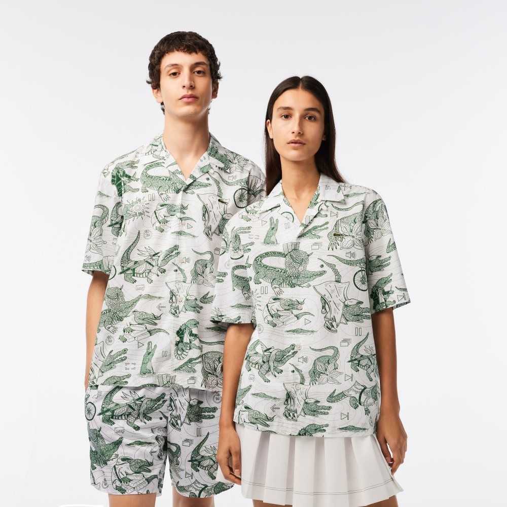 Lacoste Netflix Kort Sleeve Printed Multicolor | 6502-PNTRF