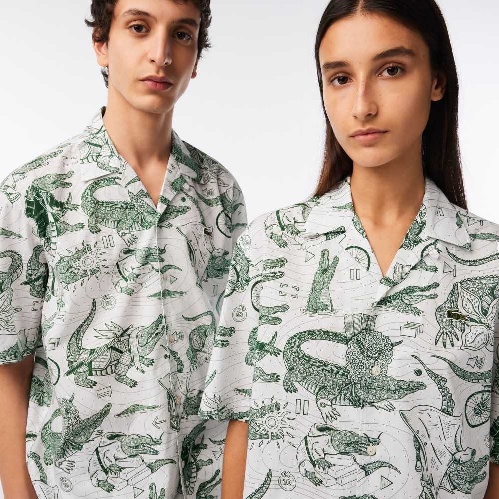 Lacoste Netflix Kort Sleeve Printed Shirt Multicolor | 9501-RDPEW