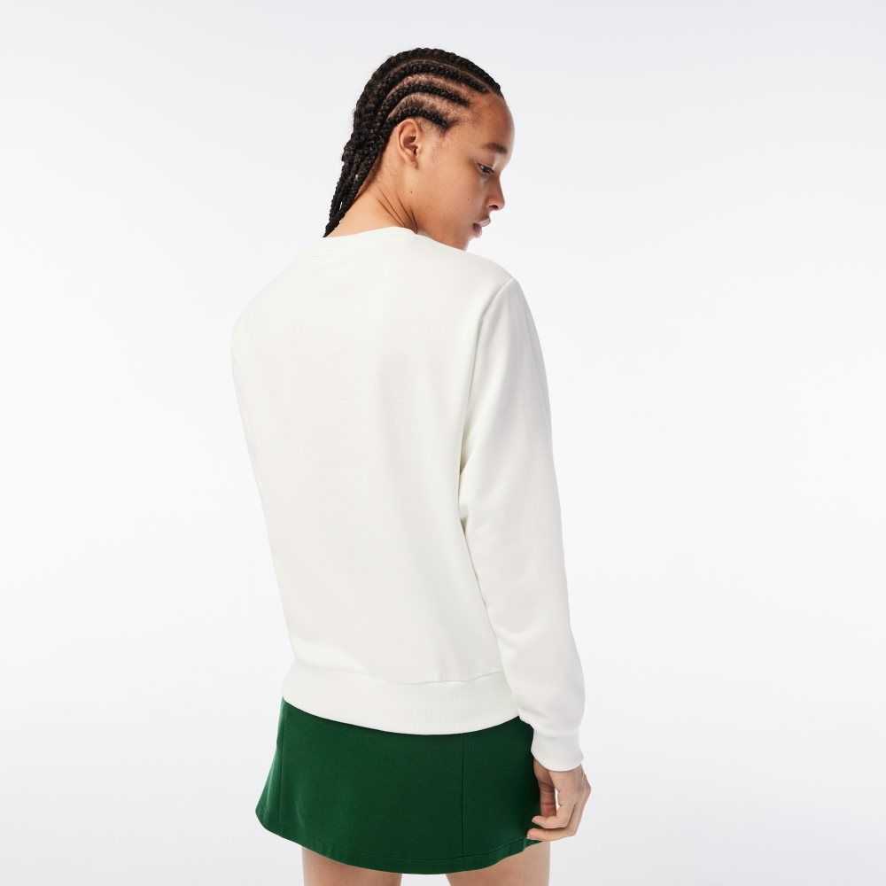 Lacoste Netflix Loose Fit Organic Bomull Fleece Hvite | 0453-FMOUD