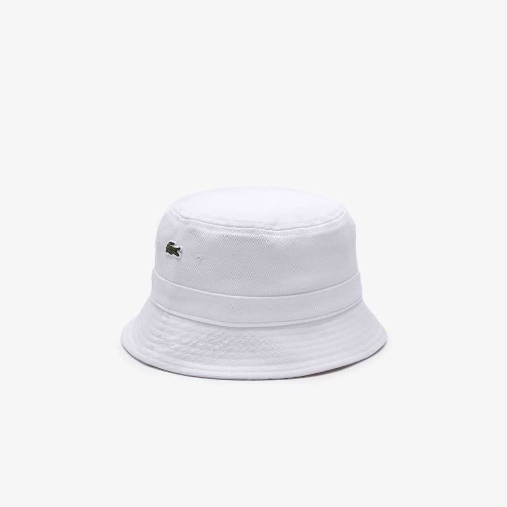 Lacoste Organic Bomull Bucket Hvite | 1470-YXCWP