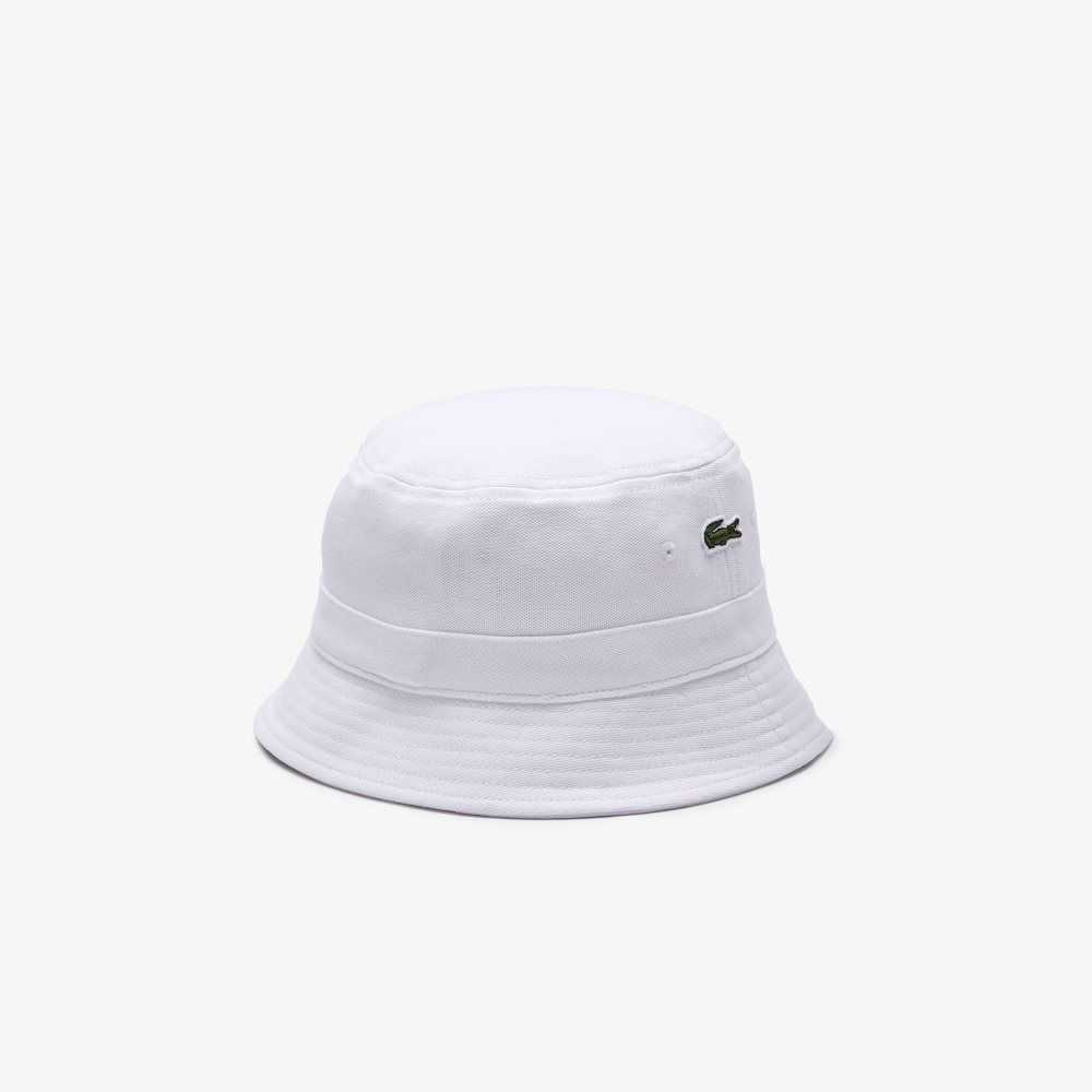 Lacoste Organic Bomull Bucket Hvite | 1470-YXCWP