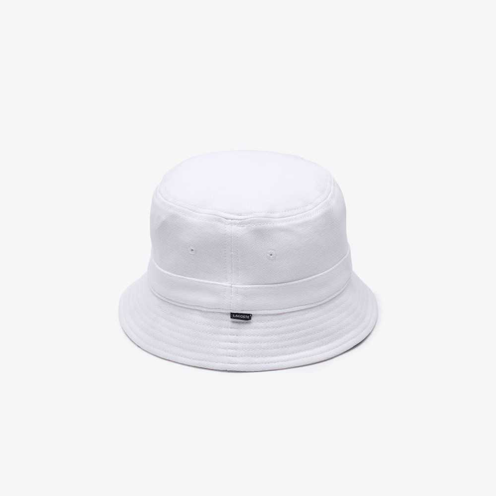 Lacoste Organic Bomull Bucket Hvite | 1470-YXCWP