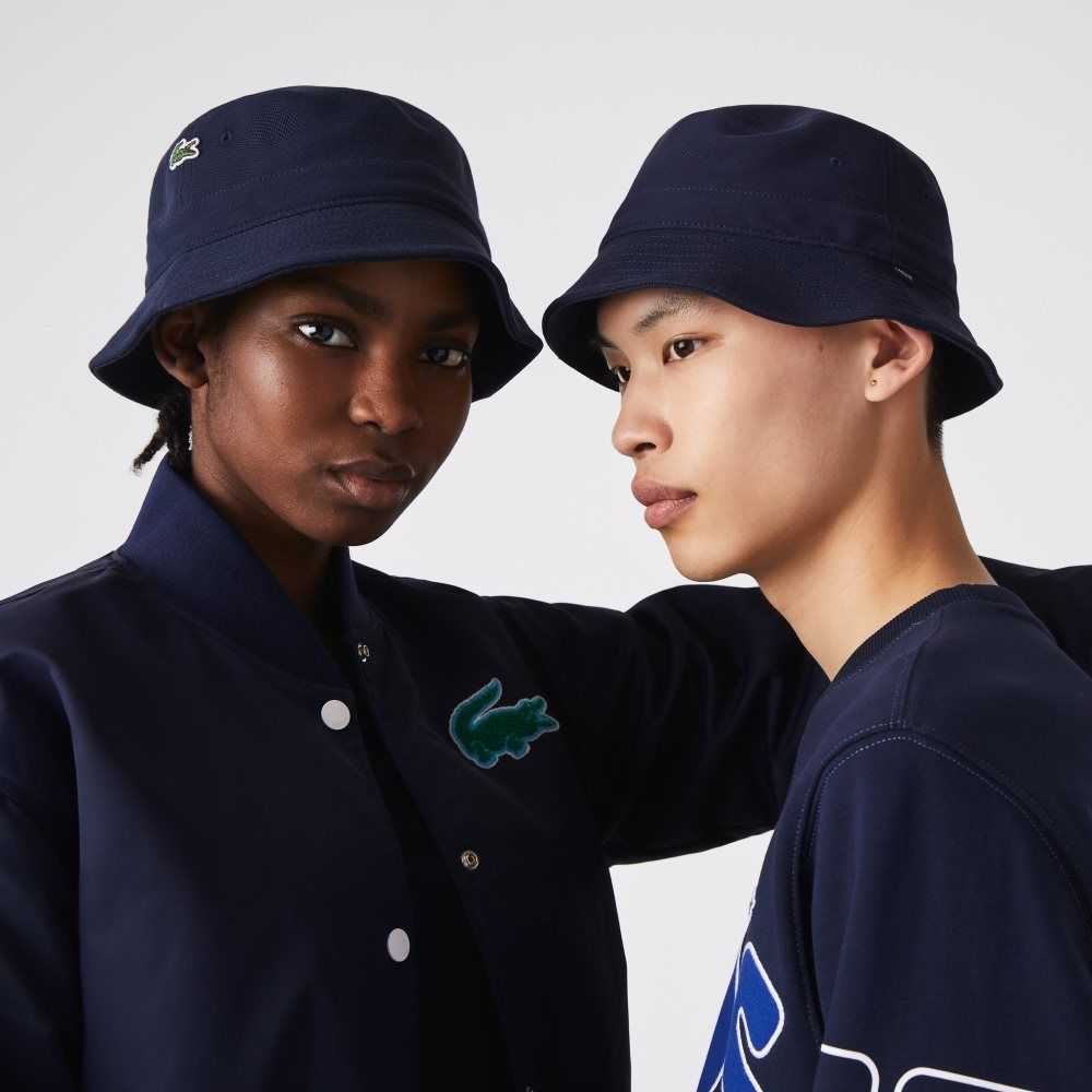 Lacoste Organic Bomull Bucket Marineblå Blå | 2697-NDWKX