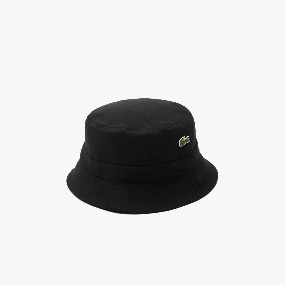 Lacoste Organic Bomull Bucket Svarte | 4523-QCIXL