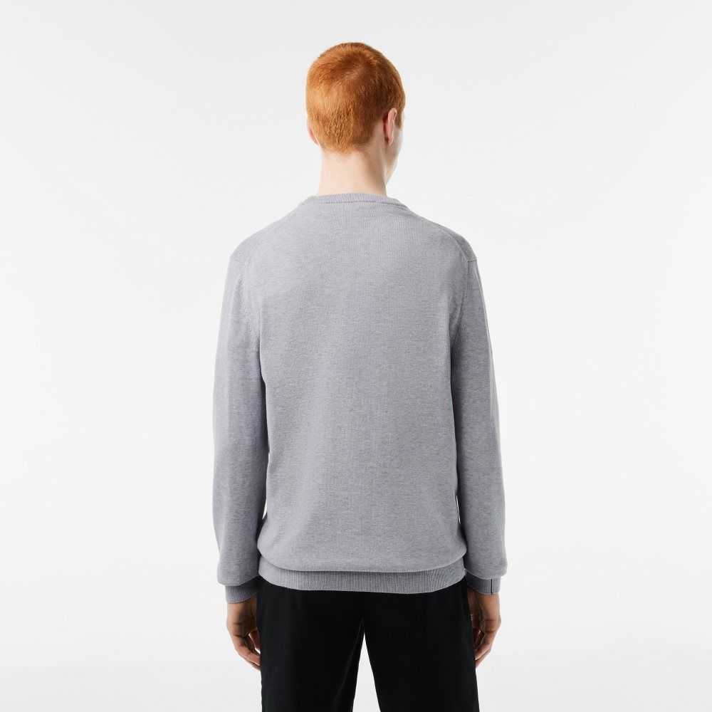 Lacoste Organic Bomull Crew Neck Grå | 0489-ZEDOG