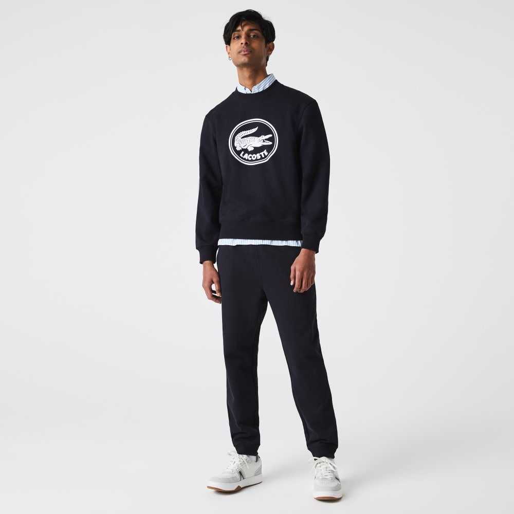 Lacoste Organic Bomull Fleece Jogging Marineblå Blå | 5086-FDEQL