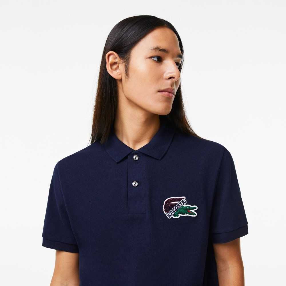 Lacoste Organic Bomull Pique Marineblå Blå | 0573-CWNOS