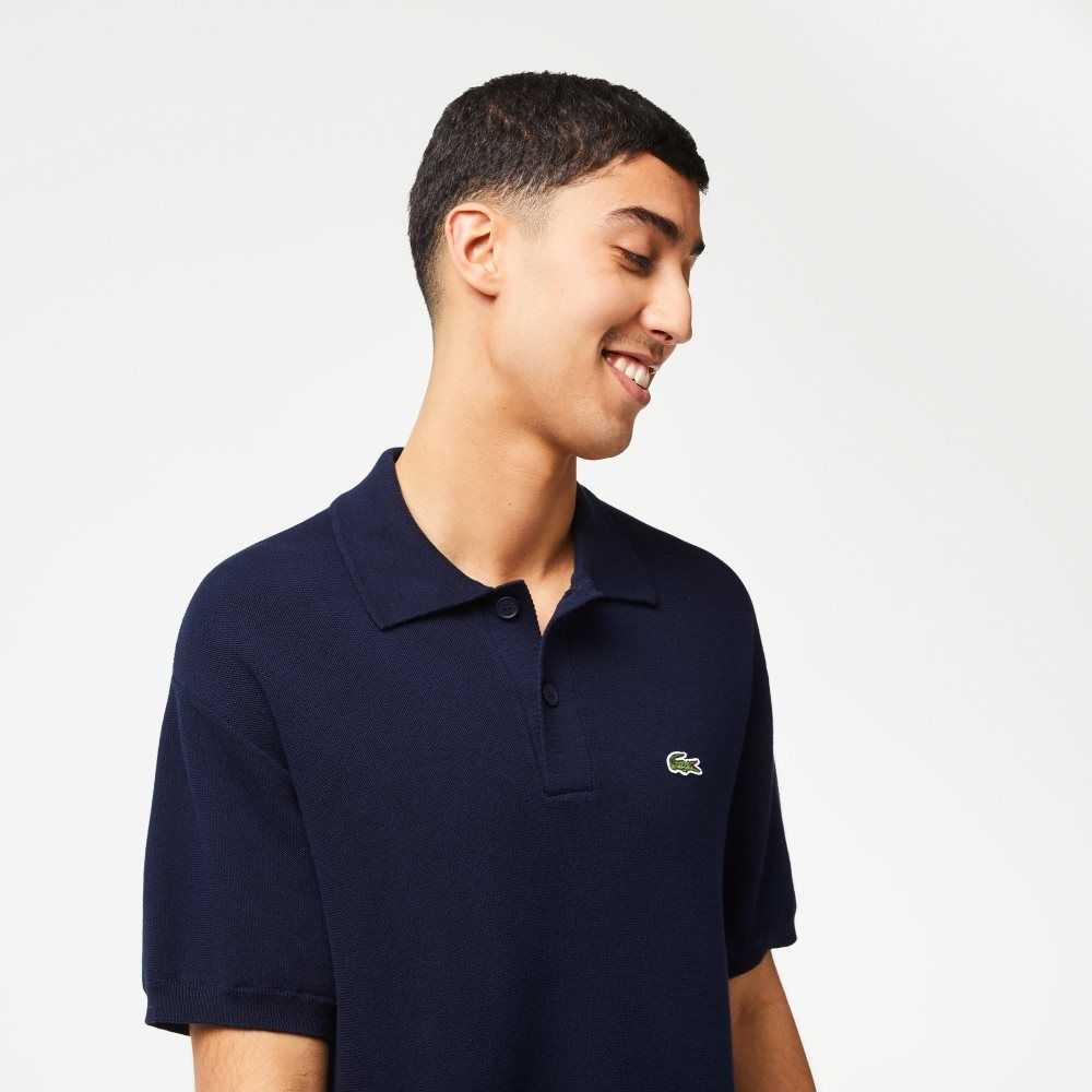 Lacoste Organic Bomull Polo Neck Marineblå Blå | 7520-DBKSG