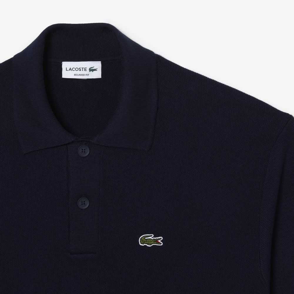 Lacoste Organic Bomull Polo Neck Marineblå Blå | 7520-DBKSG