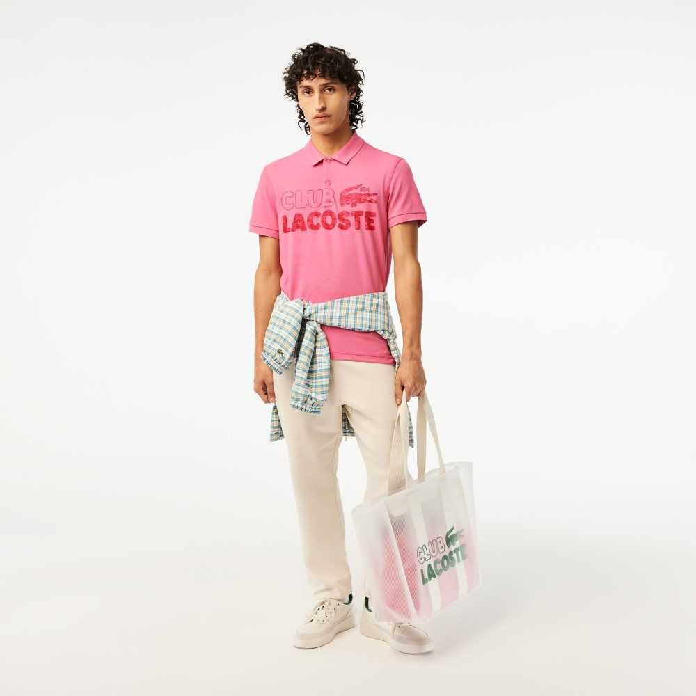 Lacoste Organic Bomull Printed Rosa | 8956-TSYWP