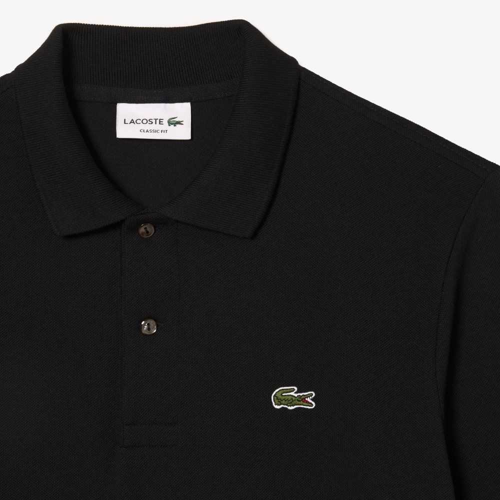 Lacoste Original L.12.12 Long Sleeve Bomull Svarte | 4096-STCPX