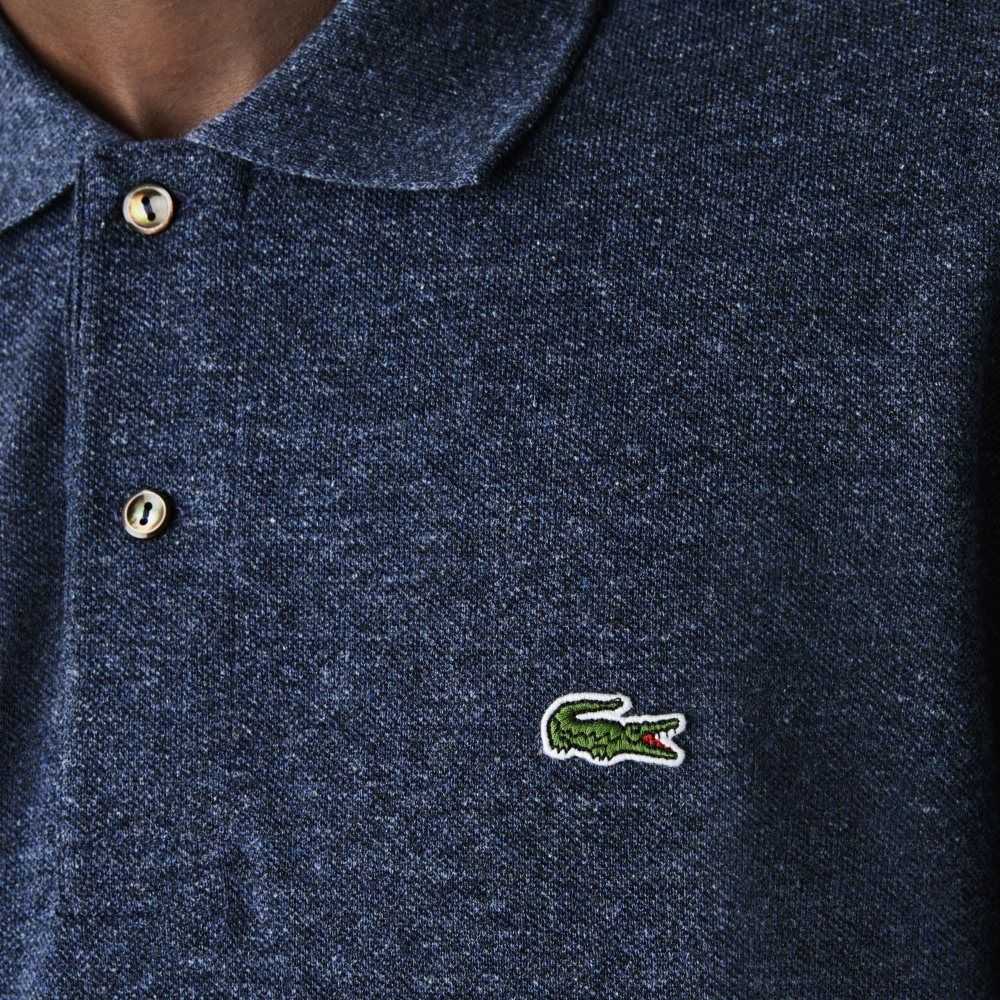 Lacoste Original L.12.12 Long Sleeve Heathered Bomull Blå | 4513-BWUYQ