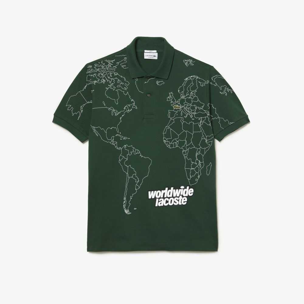 Lacoste Original L.12.12 Planisphere Grønn | 8405-VSQGJ