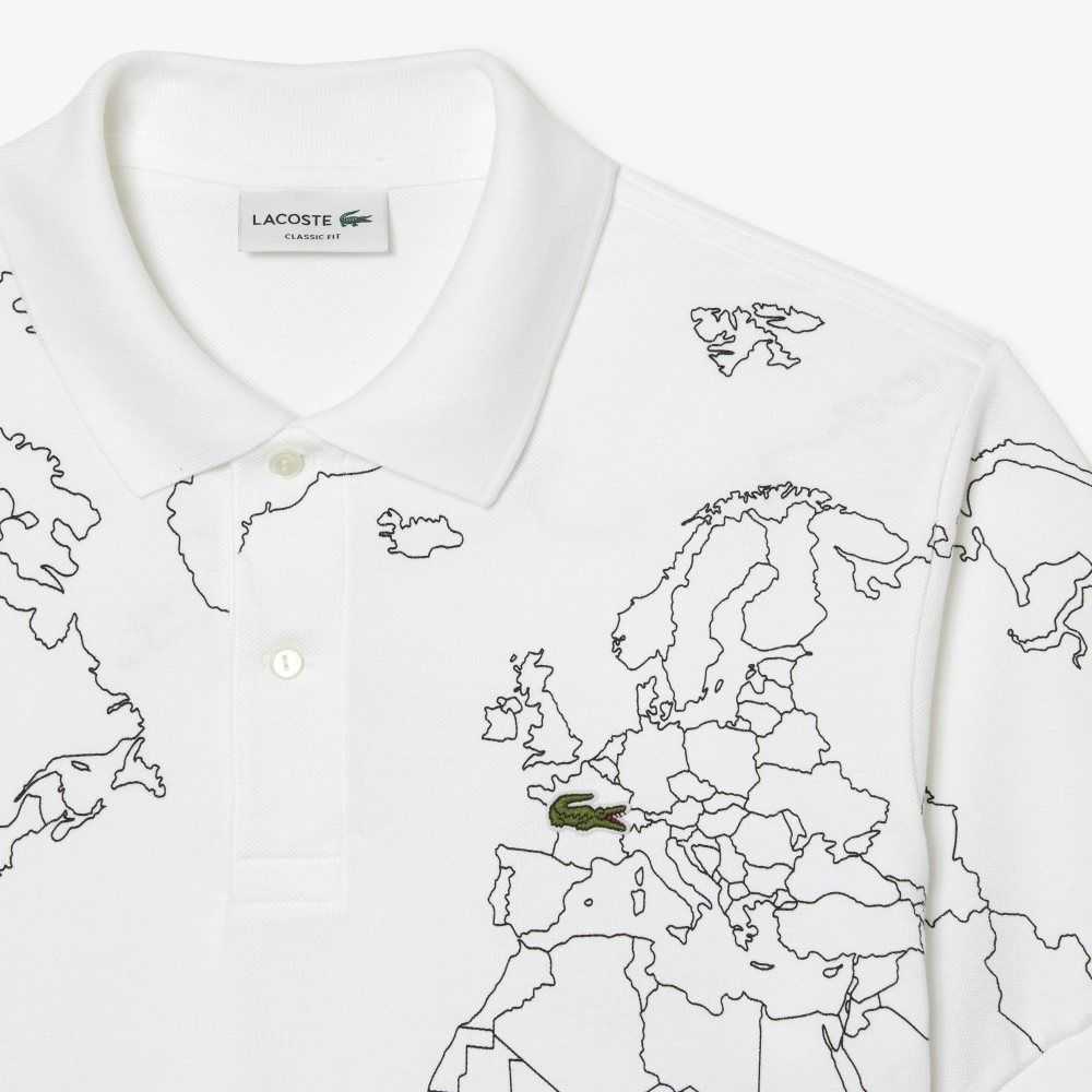 Lacoste Original L.12.12 Planisphere Hvite | 4812-TINFX