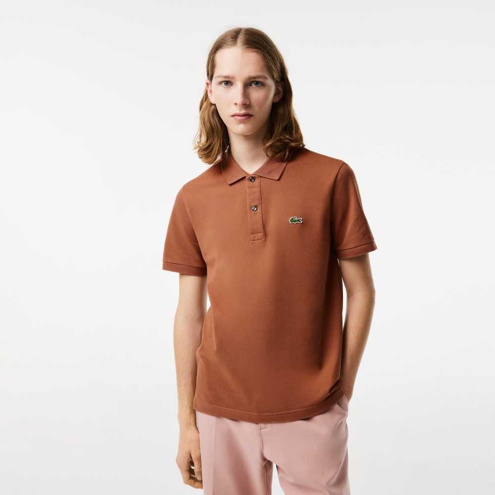 Lacoste Original L.12.12 Slim Fit Petit Pique Bomull Lyse Brune | 5183-HPXDK