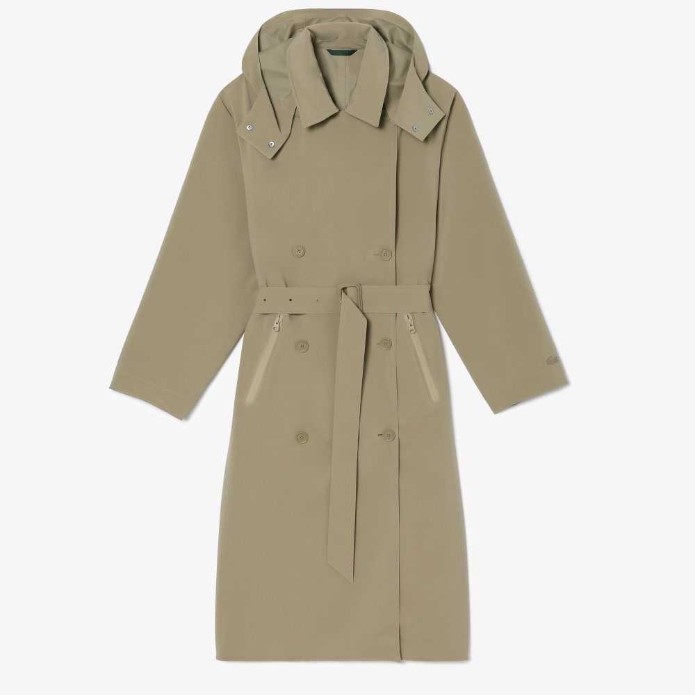 Lacoste Oversized Trench Coat Beige | 3872-WGBCD