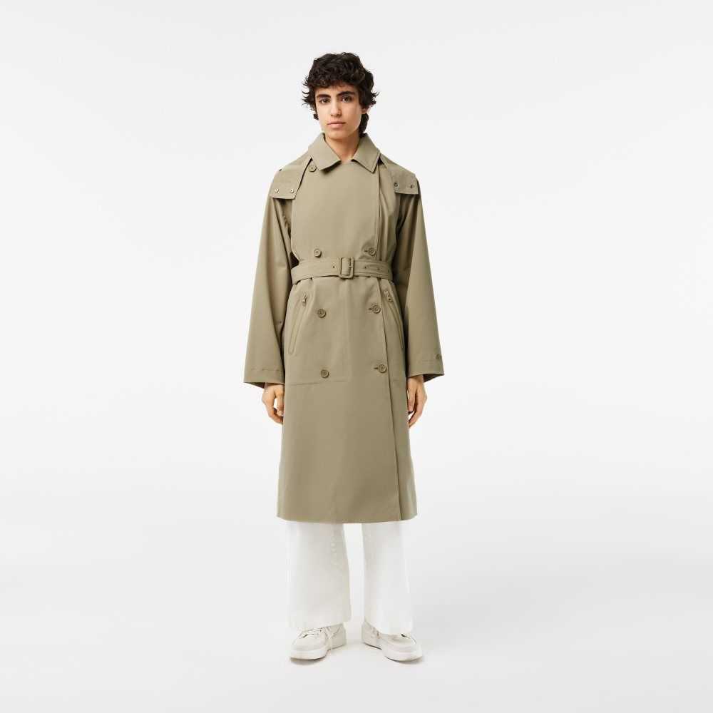 Lacoste Oversized Trench Coat Beige | 3872-WGBCD