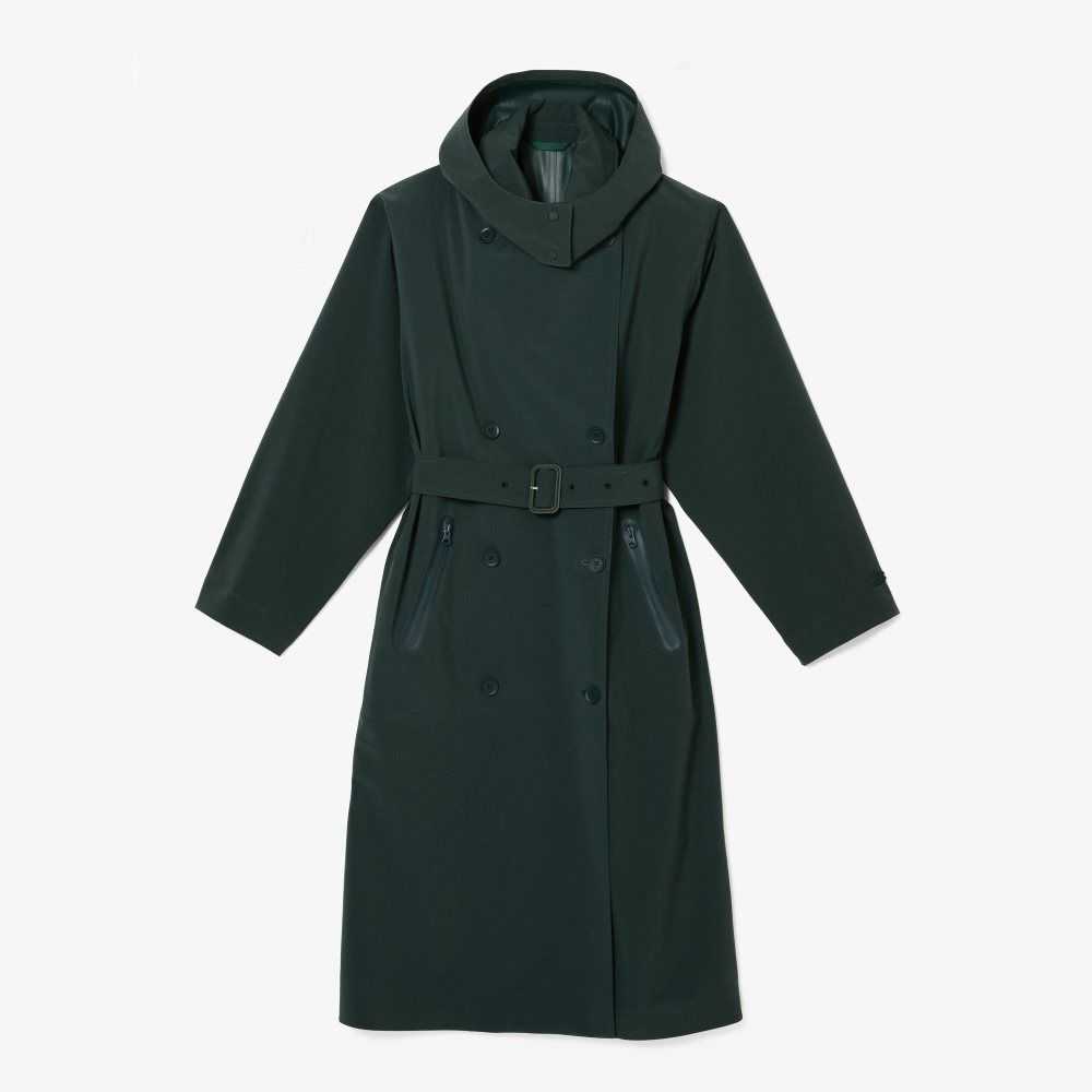 Lacoste Oversized Trench Coat Grønn | 9781-GXQDR