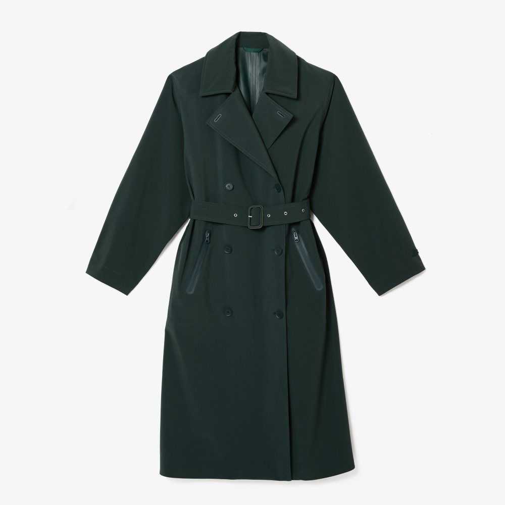 Lacoste Oversized Trench Coat Grønn | 9781-GXQDR