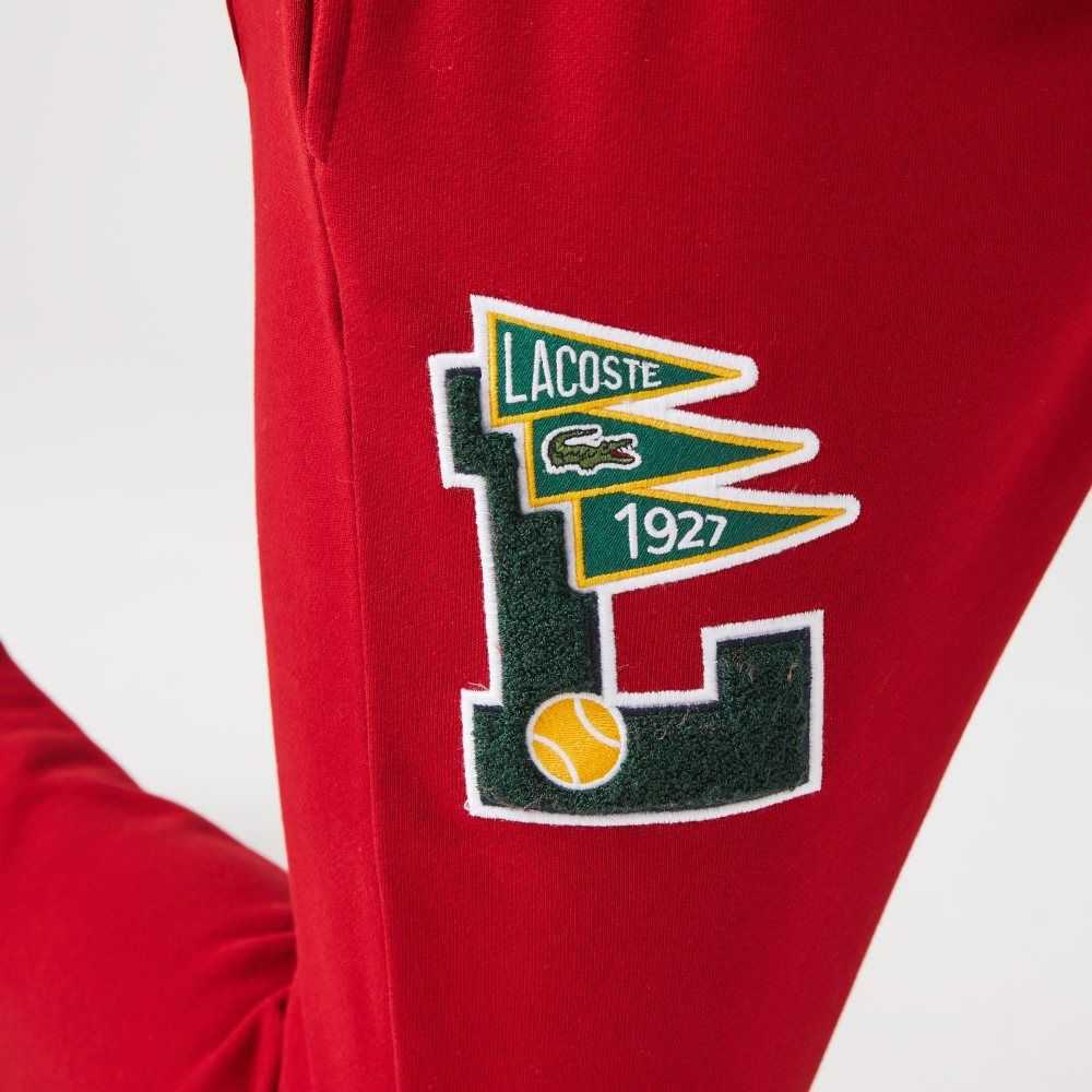 Lacoste Pennants L Badge Fleece Tracksuit Pants Rød | 8169-ZFIQJ