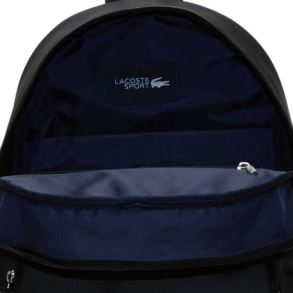 Lacoste Petit Pique Backpack Svarte | 6483-ALXKU