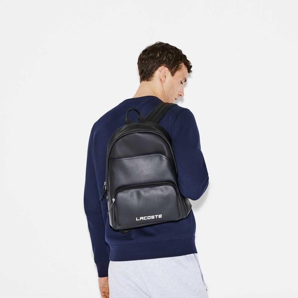 Lacoste Petit Pique Backpack Svarte | 6483-ALXKU