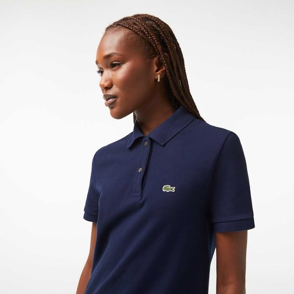 Lacoste Pique Knit Polo Marineblå Blå | 0351-DAMVC