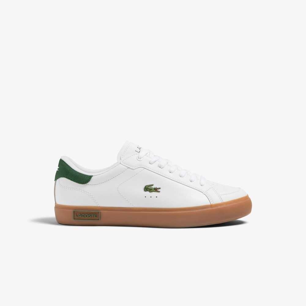 Lacoste Powercourt Lær Heel Pop Hvite | 3026-ZWKJO