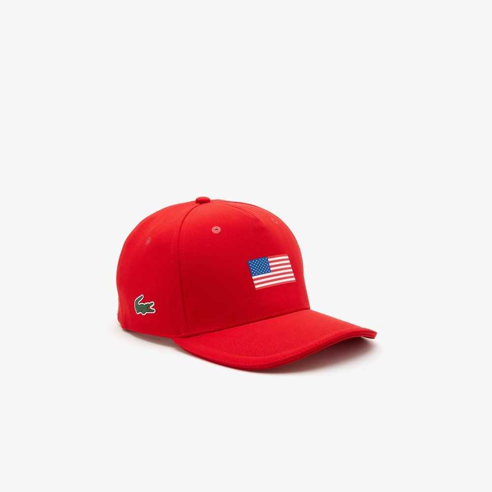 Lacoste Presidents Cup SPORT American Flag Adjustable Rød | 6152-FDZOW