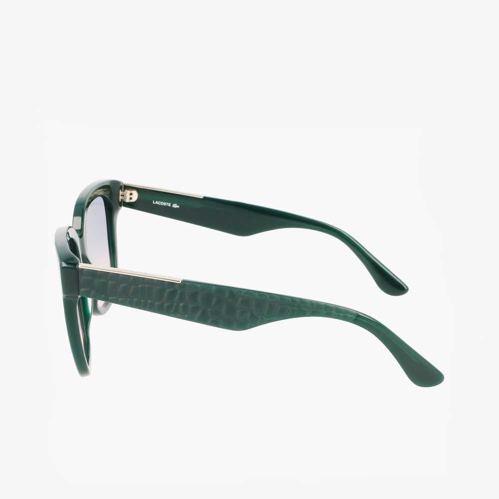 Lacoste Rectangle Acetate Croco Skin Grønn | 3964-BKUDA