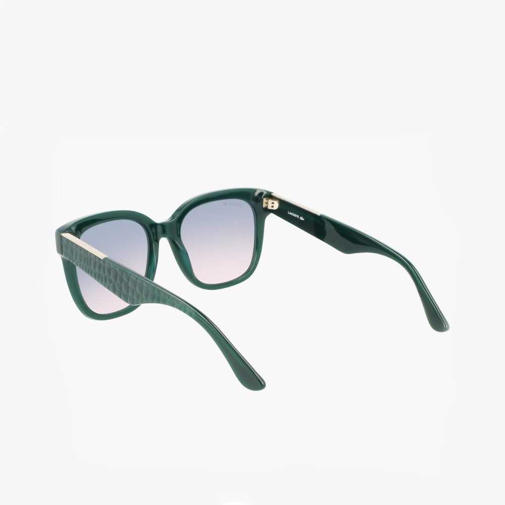 Lacoste Rectangle Acetate Croco Skin Grønn | 3964-BKUDA