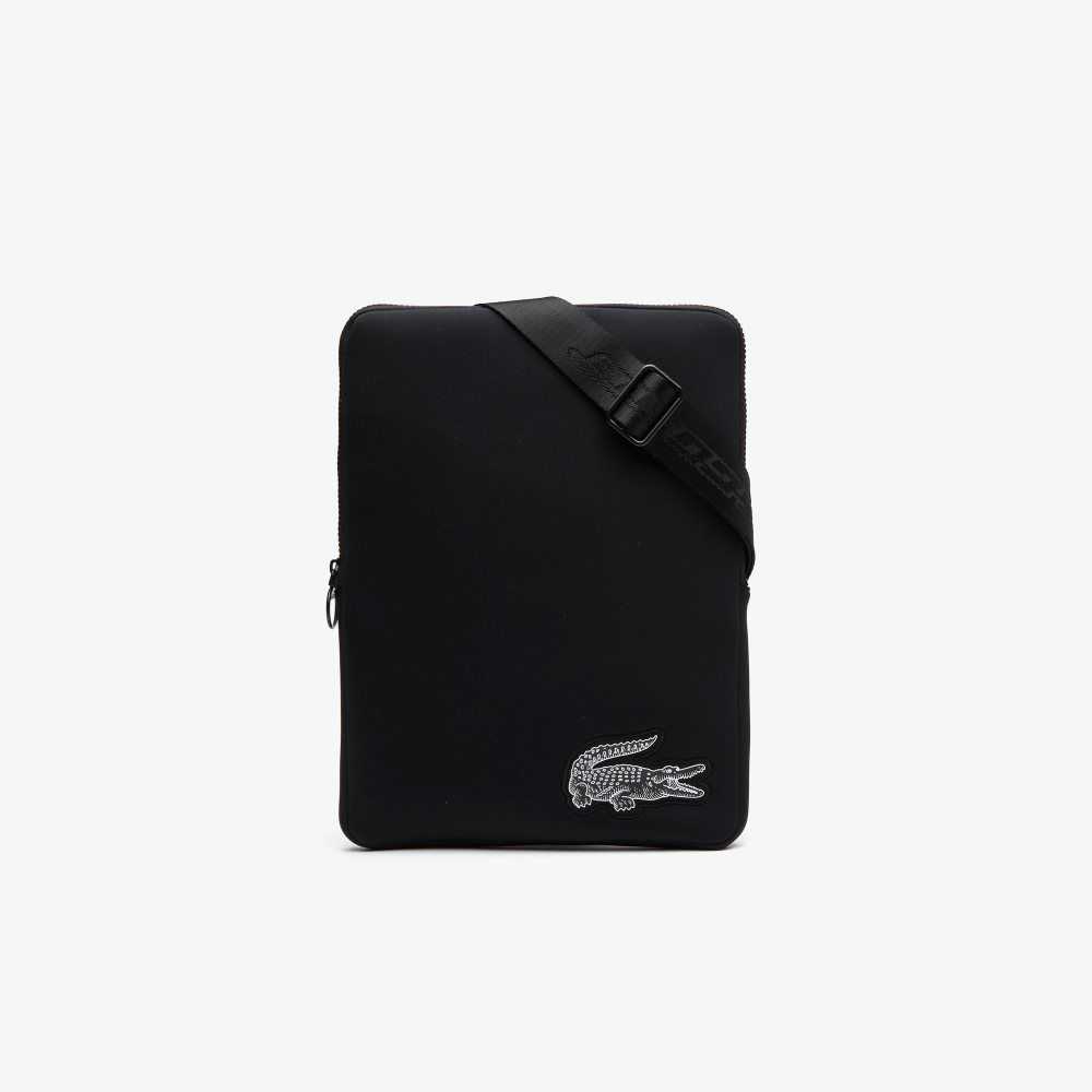 Lacoste Recycled Fiber Crossbody Svarte | 5364-DWAEZ