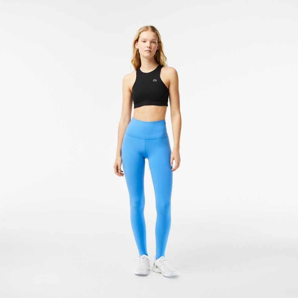 Lacoste Recycled Polyester Tapered Leggings Blå | 0562-VPZDL