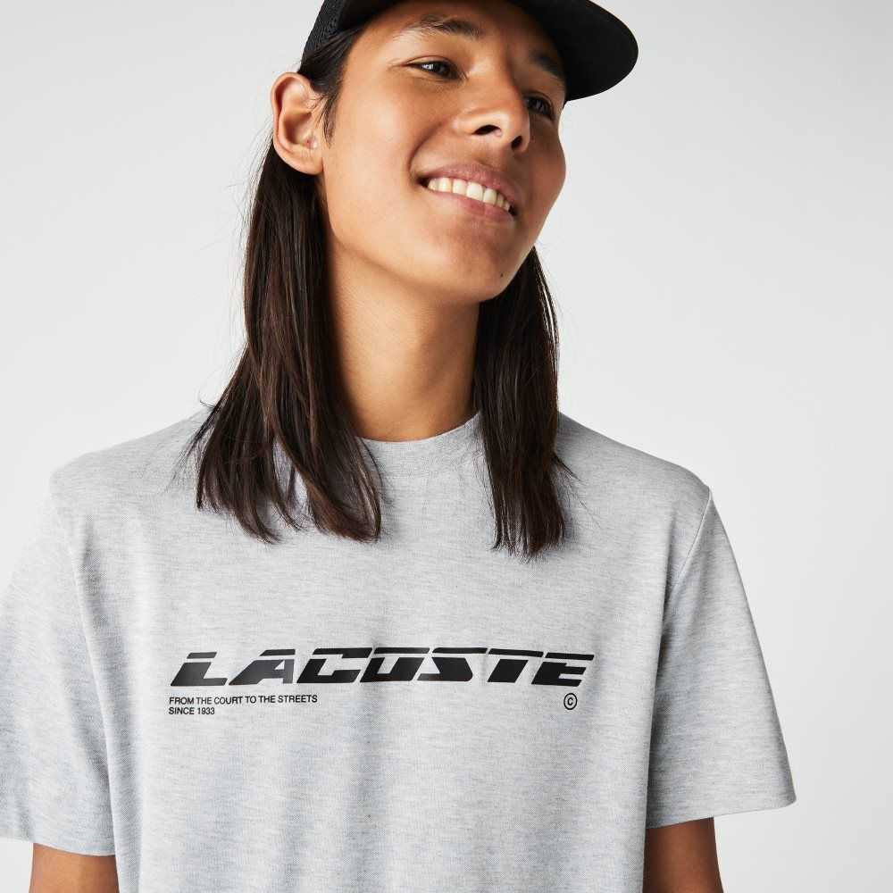 Lacoste Regular Fit Branded Pique Grå | 6719-OQFYK