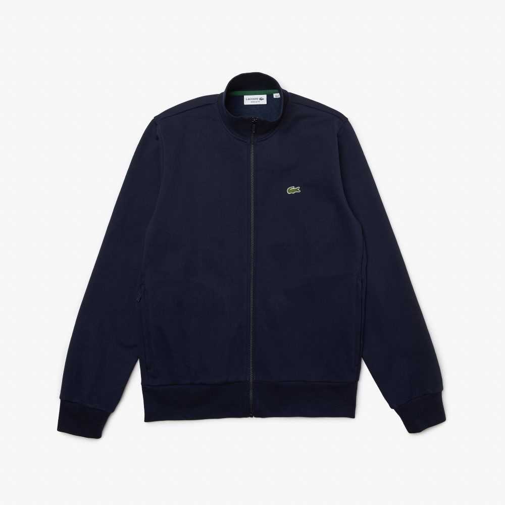 Lacoste Regular Fit Brushed Fleece Zippered Marineblå Blå | 1928-GRPCS